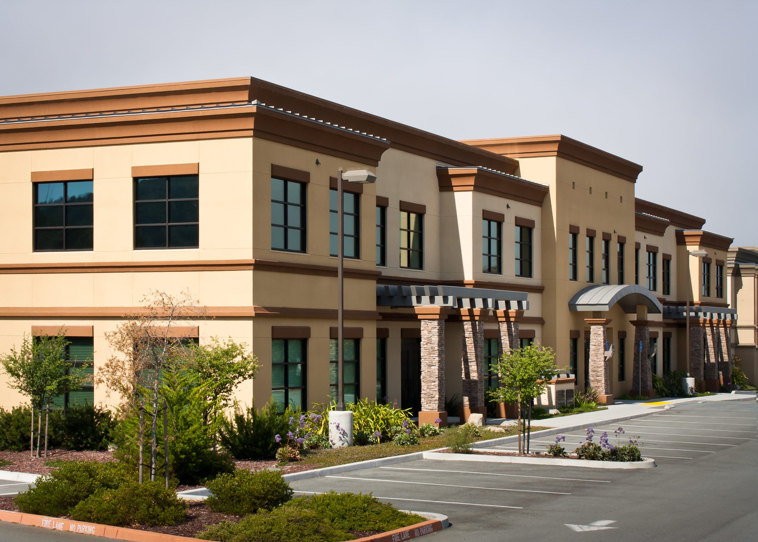 modern office park building