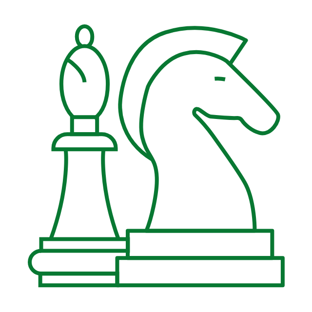 strategic chess pieces icon